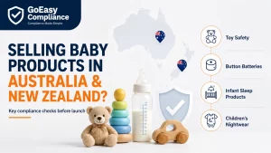 Amazon Australia baby product compliance. Baby product compliance checks for selling in Australia and New Zealand, including toy safety, button batteries, infant sleep products and children’s nightwear.