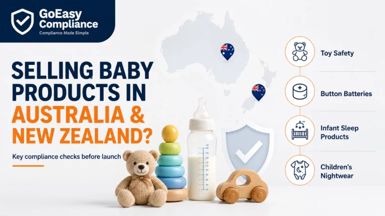 Amazon Australia baby product compliance. Baby product compliance checks for selling in Australia and New Zealand, including toy safety, button batteries, infant sleep products and children’s nightwear.